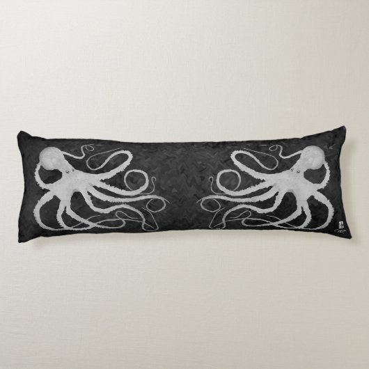 Octopus op donkergrijs - Body Pillow Lichaamskussen (Achterkant)