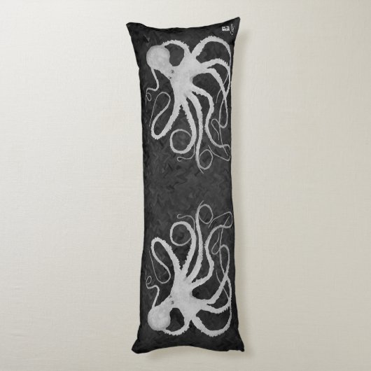 Octopus op donkergrijs - Body Pillow Lichaamskussen (Achterkant (Verticaal))
