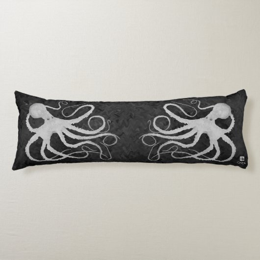 Octopus op donkergrijs - Body Pillow Lichaamskussen (Voorkant)