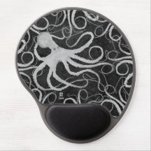 Octopus op donkergrijs - Gel Muismat