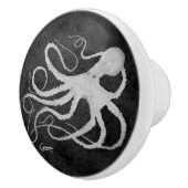 Octopus op donkergrijs R-Knob Keramische Knop (Rechts)