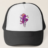 Octopus op een eenwieler trucker pet (Voorkant)
