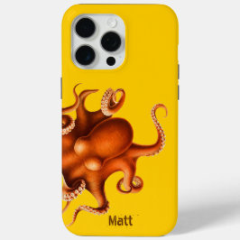 Octopus op geel iPhone 15 pro max hoesje