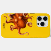 Octopus op geel Case-Mate iPhone case (Achterkant (horizontaal))