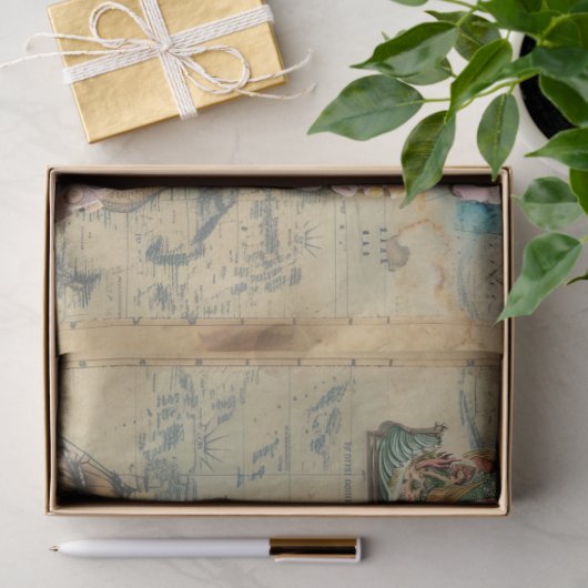 Octopus op kaart tissuepapier (Geschenk)