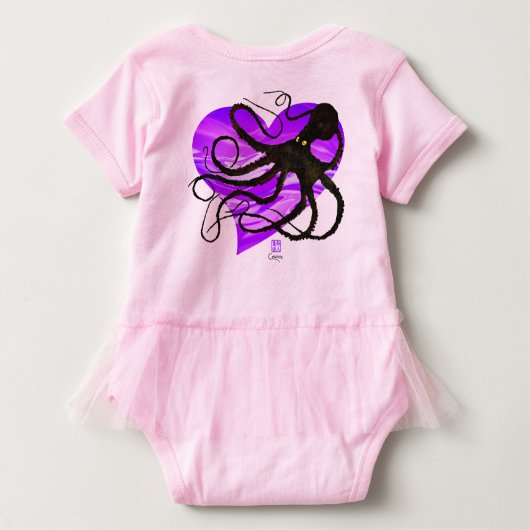 Octopus op Lavendel - Tutu Bodysuit (Achterkant)
