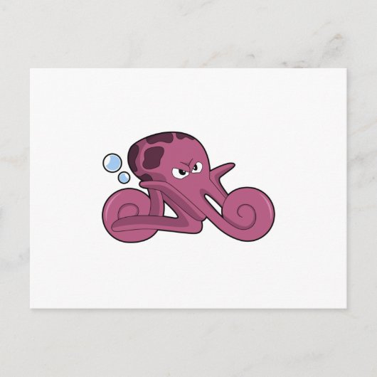 Octopus op Motorfiets Briefkaart (Voorkant)