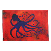 Octopus op rood - set standaardproefkisten kussensloop (Achterkant-Rechts)