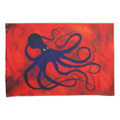 Octopus op rood - set standaardproefkisten kussensloop (Voorkant-Rechts)