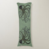 Octopus op Sage Green - Lichaamskussen (Voorkant Verticaal)