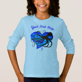 Octopus op Two Tone Blue - Basic Long Sleeve T-shi T-shirt