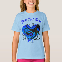 Octopus op Two Tone Blue - Basic Long Sleeve T-shi T-shirt