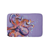 Octopus Oranje en Paars Badmat (Voorkant)