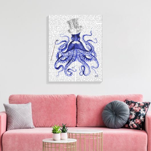 Octopus Over Town Canvas Afdruk (Insitu (Woonkamer))