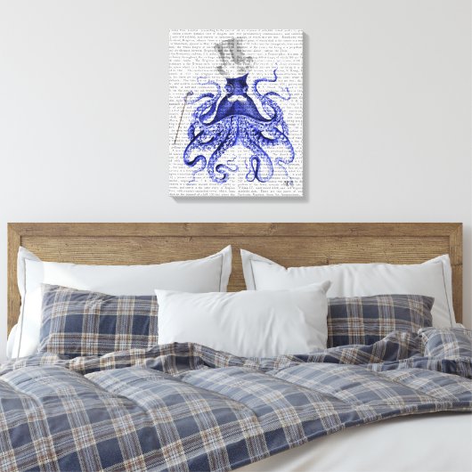 Octopus Over Town Canvas Afdruk (Insitu (Slaapkamer))