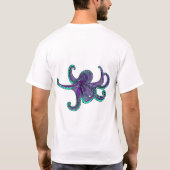 Octopus paars blauwgroen-oceaanleven t-shirt (Achterkant)