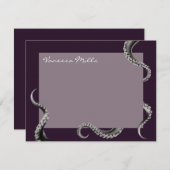 Octopus Paars Note Kaart Notitiekaartje (Voorkant / Achterkant)