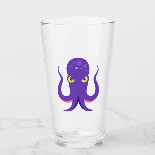 Octopus Paars Squid Glas (Voorkant)