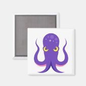Octopus Paars Squid Magneet (Voorkant / Achterkant)