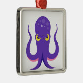 Octopus Paars Squid Metalen Ornament (Rechts)