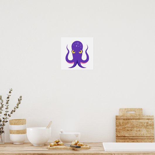 Octopus Paars Squid Poster (Keuken)