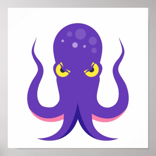 Octopus Paars Squid Poster (Voorkant)