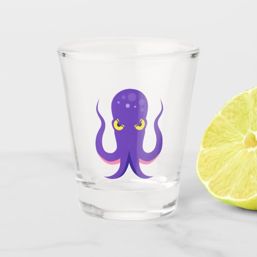 Octopus Paars Squid Shot Glas (Voorkant)