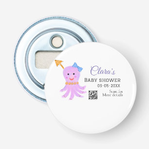 Octopus paarse blauwe waterverf baby shower zee an button flesopener