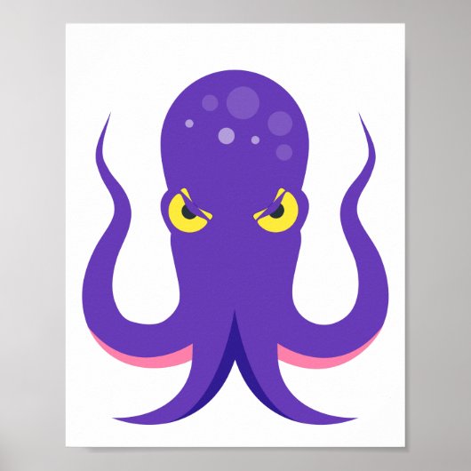 Octopus Paarse Inktvis Poster (Voorkant)
