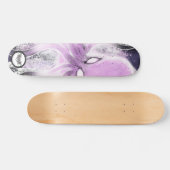 Octopus paarse roze witte splatten donker water persoonlijk skateboard (Horizontaal)