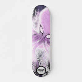 Octopus paarse roze witte splatten donker water persoonlijk skateboard