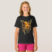 Octopus Painter Paint Brush Painting T-shirt (Voorkant volledig)