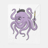 Octopus Painter Paint Fleece Deken (Voorkant)