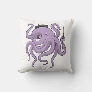 Octopus Painter Paint Kussen