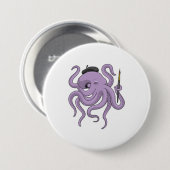 Octopus Painter Paint Ronde Button 7,6 Cm (Voorkant /achterkant)