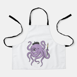 Octopus Painter Paint Schort