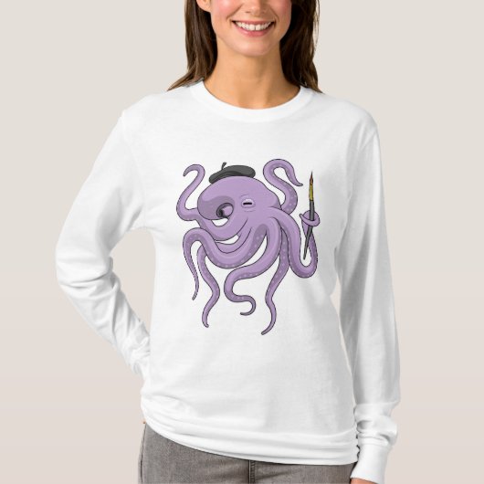 Octopus Painter Paint T-shirt (Voorkant)
