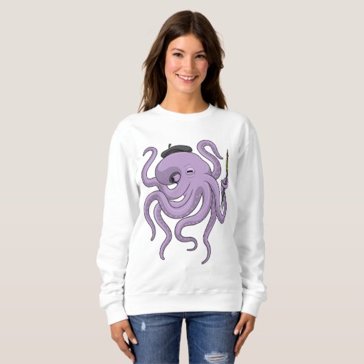 Octopus Painter Paint Trui (Voorkant volledig)