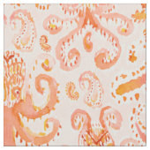 OCTOPUS PAISLEY Coral Coastal Stof (Close Up)