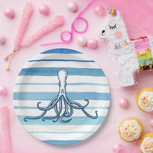 Octopus Papieren Bordje (Feest)