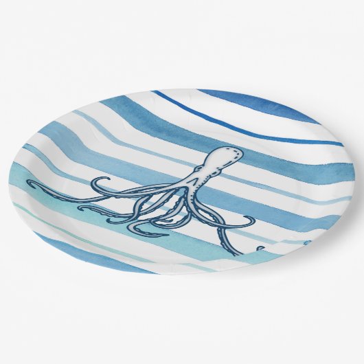 Octopus Papieren Bordje (Gekanteld)