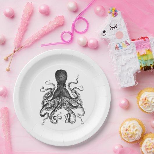  octopus papieren bordje (Feest)
