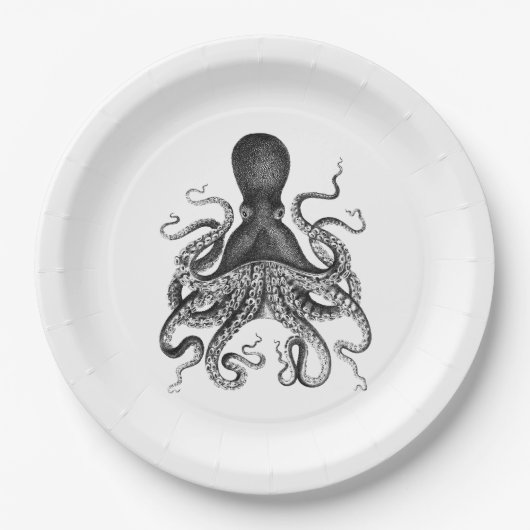 octopus papieren bordje (Voorkant)