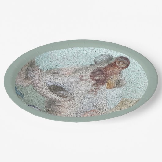 Octopus Papieren Bordje (Gekanteld)