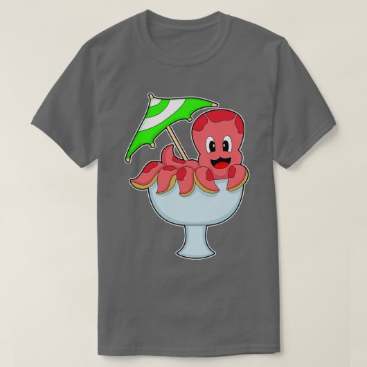 Octopus Party Cocktail paraplu T-shirt (Design voorkant)