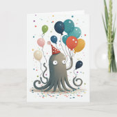 Octopus Party-Wenskaart Kaart (Voorkant)