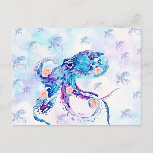 octopus pastel in droom aankondigingskaart (Voorkant)