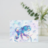 octopus pastel in droom briefkaart (Staand voorkant)
