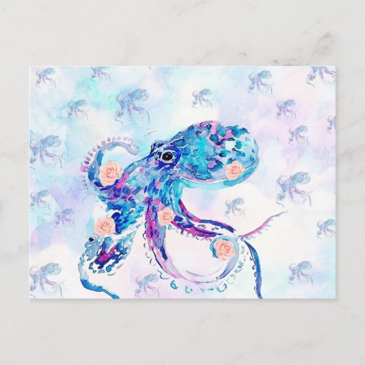 octopus pastel in droom briefkaart (Voorkant)
