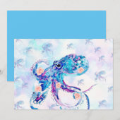 octopus pastel in droom feestdagenkaart (Voorkant / Achterkant)